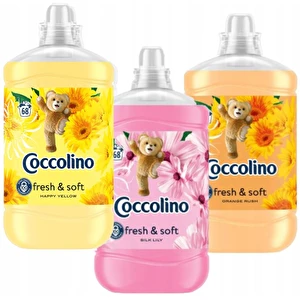 Coccolino płyn do płukania Happy Yellow Silk Lily Orange Rush 204 prań 3 x1,7l