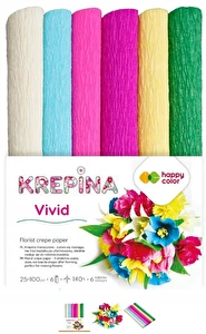 Krepina marszczona 6 rolek 25x100cm MIXV Vivid