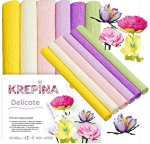 Krepina marszczona 6 rolek 25x100cm MIXD Delicate