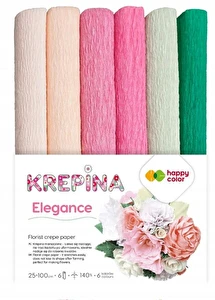 Krepina marszczona 6 rolek 25x100cm MIXE Elegance