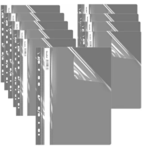 Skoroszyt A4 Twardy wpinany ECOnomy BIURFOL 10szt szary