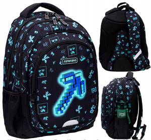 Plecak szkolny 3-kom AstraBag DARK PIXEL AB330