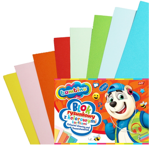 Blok rysunkowy A4 kolorowy Bambino 16k 80g