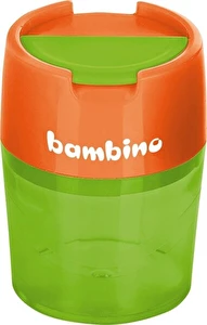 Temperówka 2-otw metalowa Bambino z pojemnikiem