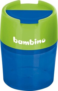 Temperówka 2-otw metalowa Bambino z pojemnikiem