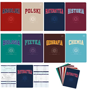 Zeszyty tematyczne ze ściągą A5 60 kartek Interdruk komplet 8szt klasa 7-8