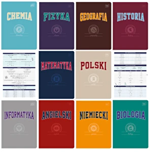 Zeszyt tematyczny A5/60k ze ściągą Zestaw Hybrid 10szt
