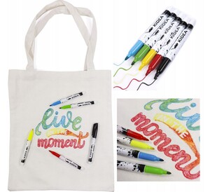 Markery do obuwia i tkanin 10 kolorów Kidea + Torba dla Mamy dla Dziecka