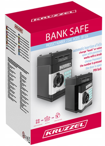 Sejf Skarbonka dla Dzieci na PIN Banknoty Bankomat Monety + Kod Wpłatomat