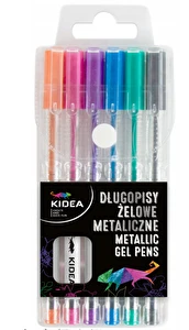 Długopis żelowy wielokolorowy Kidea metaliczne żelowe 6 kolorów