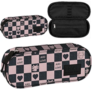 Piórnik saszetka z klapką BackUp 7 A15 Szachownica Axolot Heart