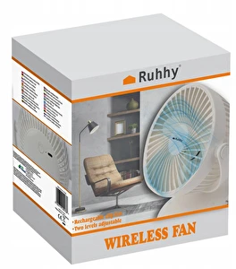 Wentylator bezprzewodowy biurkowy biały Ruhhy