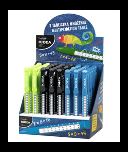 Długopis z tabliczką mnożenia ściąga niebieski Kidea D