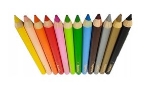 Kredki Bambino Ołówkowe Grube 12 Kolorów drewniane Złota Srebrna