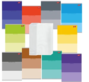 Zestaw 10 szt zeszytów tematycznych A5 60k + 10szt A5 okładek na zeszyty