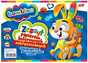 Zeszyt BAMBINO A4/10k papierów kolorowych nabłyszczanych