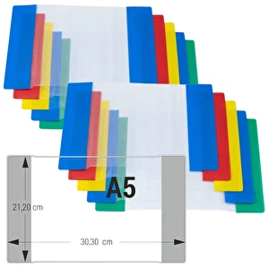 Okładka na zeszyt A5 BIURFOL kolorowe zakładki 10 sztuk