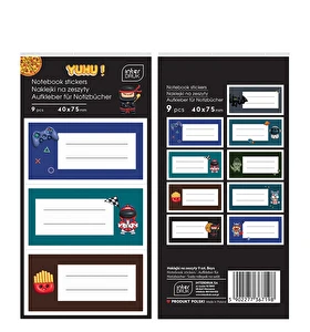 Naklejki na zeszyt BOYS 9 sztuk