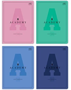 Zeszyt w kratkę A5 Interdruk 60 kartek 90g Academy kolor 4szt