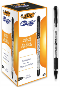 Długopis żelowy BIC GEL-OCITY Stic 0,5mm czarny 30 sztuk