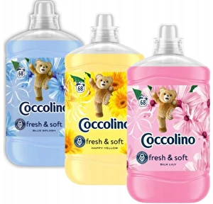 Coccolino płyn do płukania Happy Yellow Silk Lily Orange Rush 204 prań 3 x1,7l