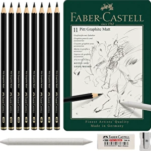 Ołówki artystyczne Faber-Castell Pitt Graphite Matt + akcesoria 8 szt.