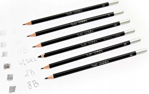 Zestaw do szkicowania ołówków 2H, 2B, 8B, H, HB i węgiel Kidea 6 szt.