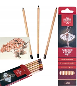 Zestaw pastele suche w drewnie 8820 Brązy 6szt KIN
