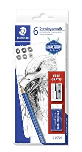 Ołówki kreślarskie do szkicowania Staedtler 6 szt + GRATIS
