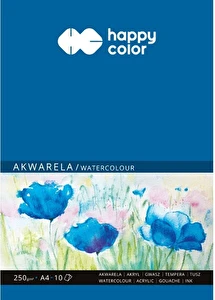 Blok do akwareli A4 10ark. 250g do akwareli gwasze pastele tusz ołówek