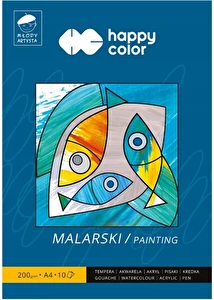Blok do akwareli pisaki tempera akryl A4 200g Happy Color