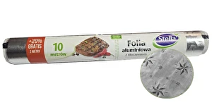Folia aluminiowa z tłoczeniem w GWIAZDKI - 10m rolka STELLA