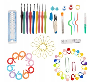 Zestaw do szydełkowania, szydełka, włóczka, akcesoria, 113 elementów do nauki XXL torba z uchwytami MAALEO