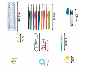 Zestaw do szydełkowania, szydełka, włóczka, akcesoria, 113 elementów do nauki XXL torba z uchwytami MAALEO