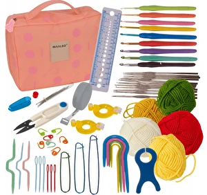 Zestaw do szydełkowania akcesoria wszystko w etui 58 elementów XXL