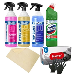 Zestaw II Tenzi do kabin do mebli do luster i szyb rękawiczki ściereczka