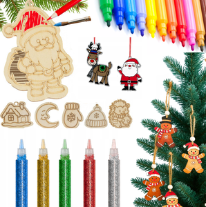 Zestaw Świąteczne zawieszki do malowania + akcesoria Boże Narodzenie