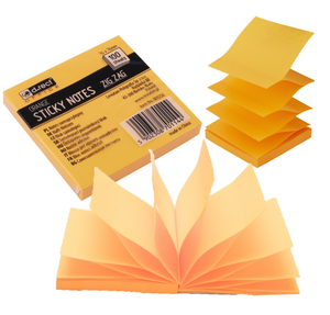 Karteczki samoprzylepne 76x76 100 kartek pomarańczowe ZIG-ZAG