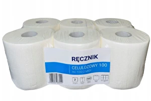 Ręcznik papierowy celuloza RC100m w opakowaniu 6 szt. biały