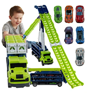 Ciężarówka Tir Zjeżdżalnia dla Dzieci Tor Samochodowy Garaż Auta