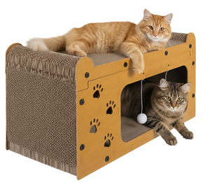 Drapak dla kota Piętrowy 2 poziomy EKO tektura falista i HDF 29x55x29 cm