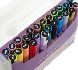 Markery akrylowe wodoodporne Mazaki Maaleo Zestaw 24 szt Flamastry