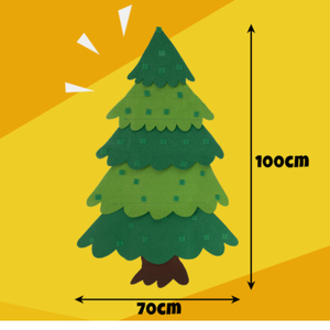 Choinka filcowa dla dzieci Świąteczna 70x100 światełka LED zabawka rzep