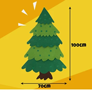 Choinka filcowa dla dzieci Świąteczna 70x100 światełka LED zabawka rzep
