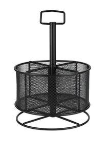 Przybornik na biurko organizer metalowy siatka MAALEO obrotowy czarny