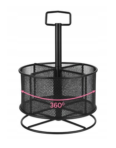 Przybornik na biurko organizer metalowy siatka MAALEO obrotowy czarny