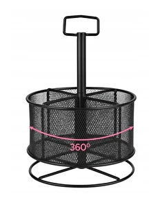 Przybornik na biurko organizer metalowy siatka MAALEO obrotowy czarny