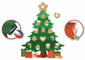 Zestaw kreatywny Choinka magnetyczna na lodówkę Pierniki