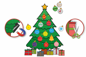 Zestaw kreatywny Choinka magnetyczna na lodówkę Bombki