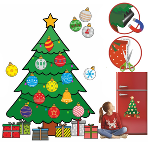 Zestaw kreatywny Choinka magnetyczna na lodówkę Bombki